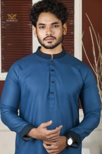 Sea-Blue Embroidery Punjabi - Image 2