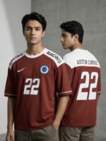 Maroon- Drop Shoulder T-Shirt - Image 2