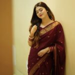 Maroon Premium Saree And Blouse - Full Set