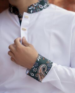 Premium - White contrast panjabi - Image 2