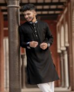 Premium - Black Colour Embroidery panjabi