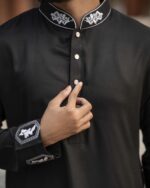 Premium - Black Colour Embroidery panjabi - Image 2